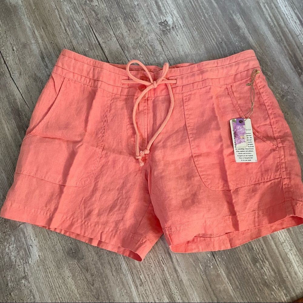 🆕 MARGARITAVILLE drawstring linen easy shorts melon sorbet size S